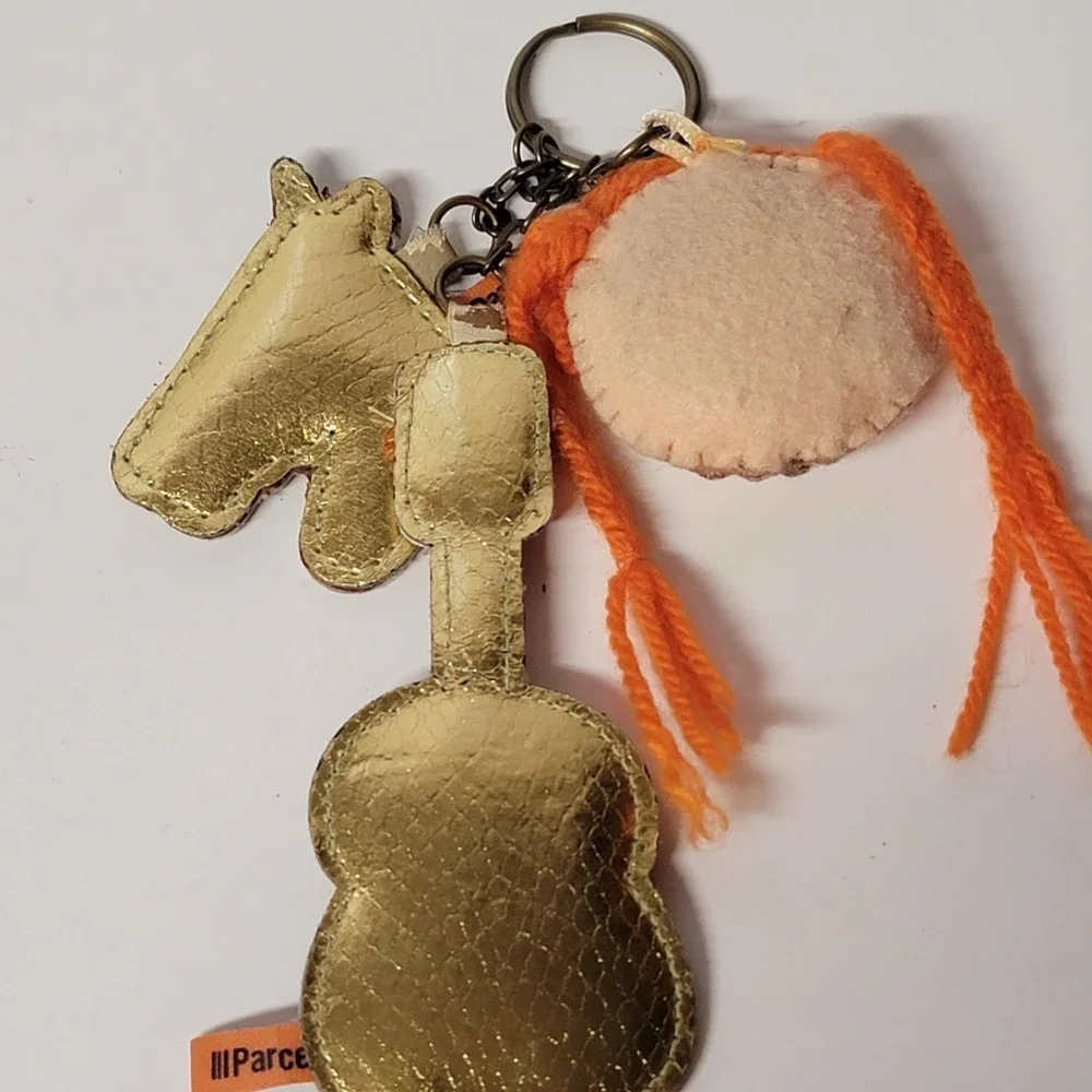 Cowgirl, Horse And Guitar Keychain Parcel Some Wear